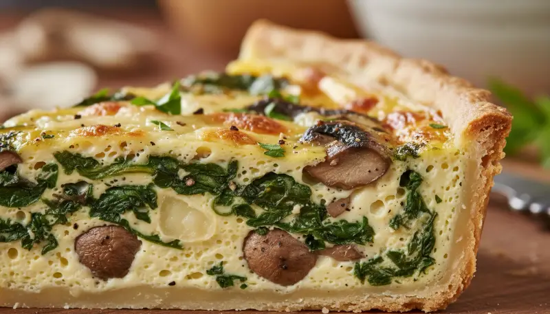 The Ultimate Spinach and Mushroom Quiche with Savory Beef 3 Spinach and Mushroom Quiche 2