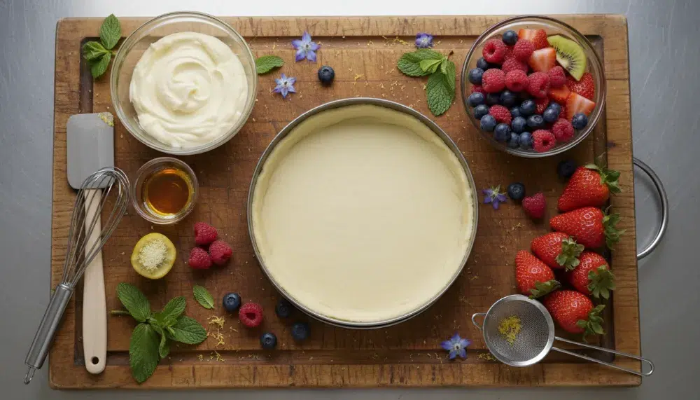 Spring Fruit Tart With Pastry Cream and Fresh Berries 1