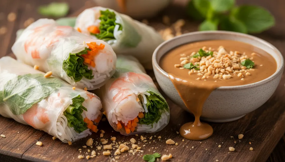 The Ultimate Guide to Spring Rolls with Peanut Dipping Sauce: A Culinary Masterclass 3 Spring Rolls with Peanut Dipping Sauce 2