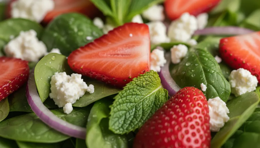 Spring Salad Bowl With Strawberries Feta and Mint 2