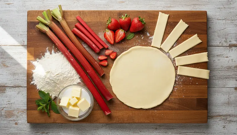 lattice rhubarb strawberry tart 1