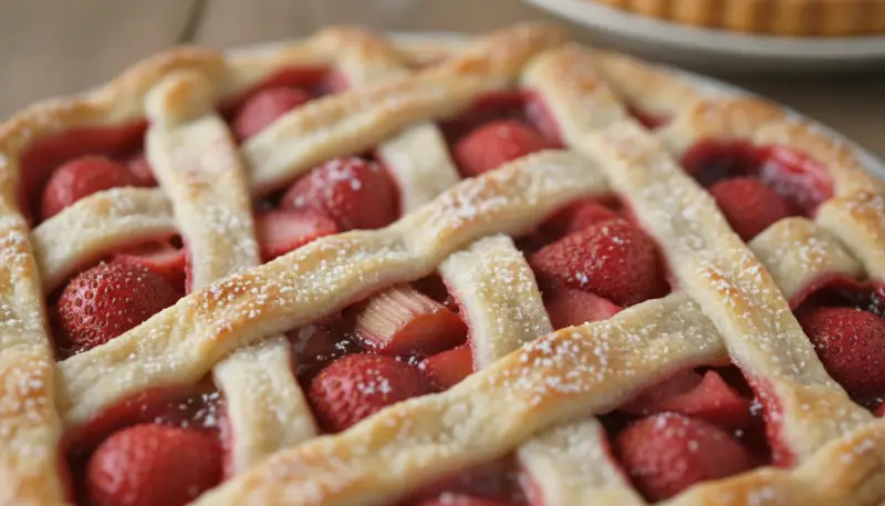 lattice rhubarb strawberry tart 2