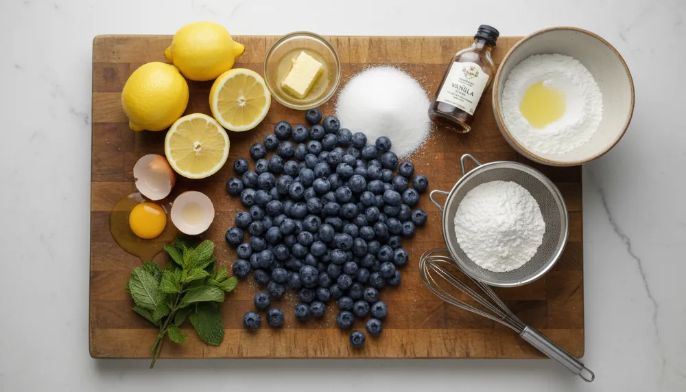 lemon glaze blueberry cake 1