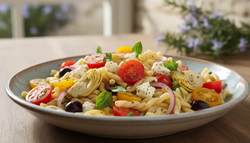 Home 6 mediterranean spring pasta salad 0