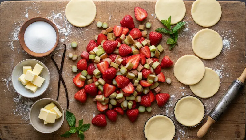 mini strawberry rhubarb tarts 1
