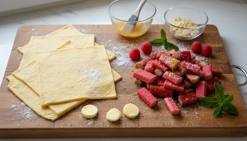 puff pastry rhubarb tart 1