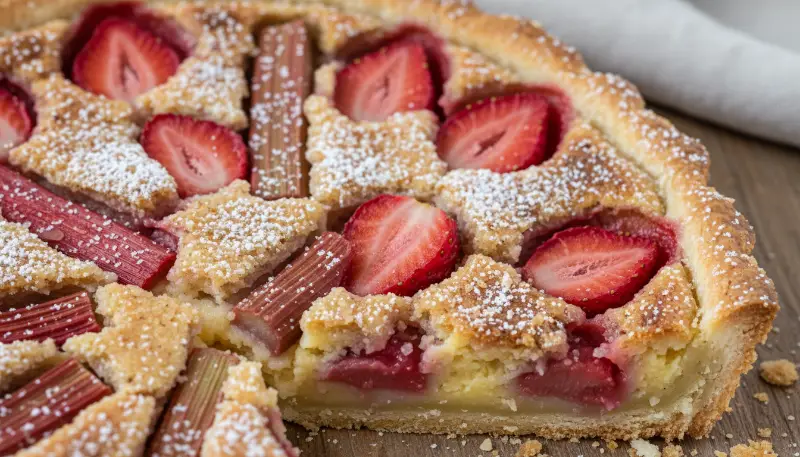 rhubarb strawberry frangipane tart 2