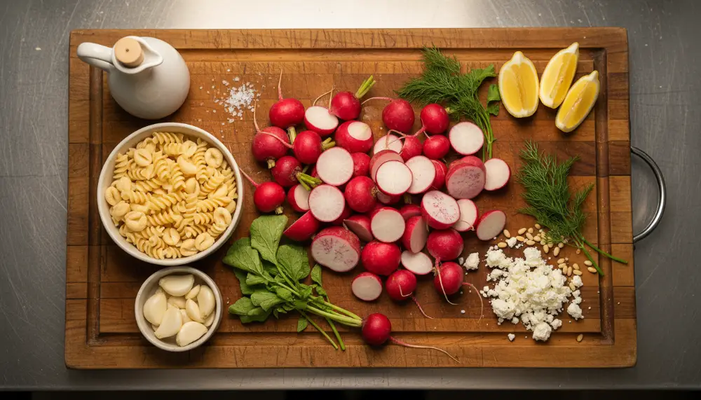 roasted radish pasta salad 1