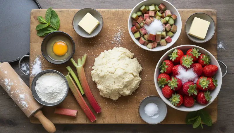 The Ultimate Shortbread Rhubarb Strawberry Tart: A Masterclass in Seasonal Baking 2 shortbread rhubarb strawberry tart 1