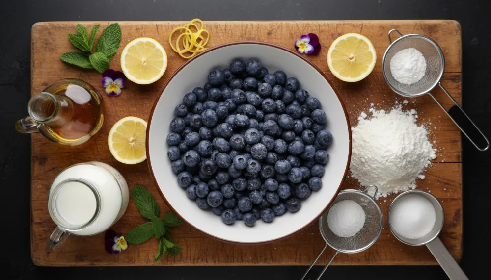 vegan lemon blueberry cake 1