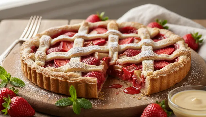 Home 3 vegan strawberry rhubarb tart 0