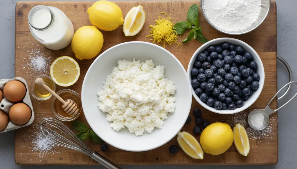 Blueberry Lemon Ricotta Pancakes 1
