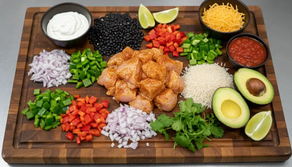Budget Chicken Bean Burrito Bowls 1