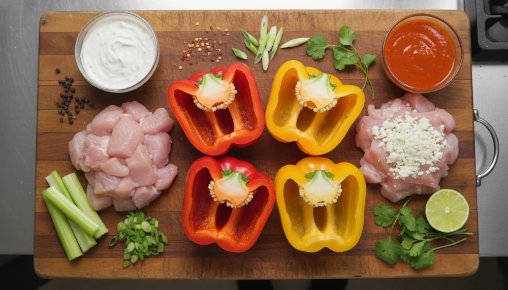 Buffalo Chicken Stuffed Peppers 1