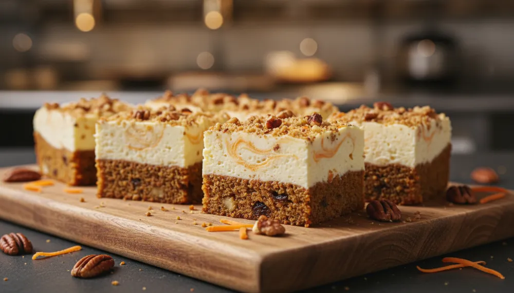Home 6 Carrot Cake Cheesecake Bars — Spring Layered Dessert 0