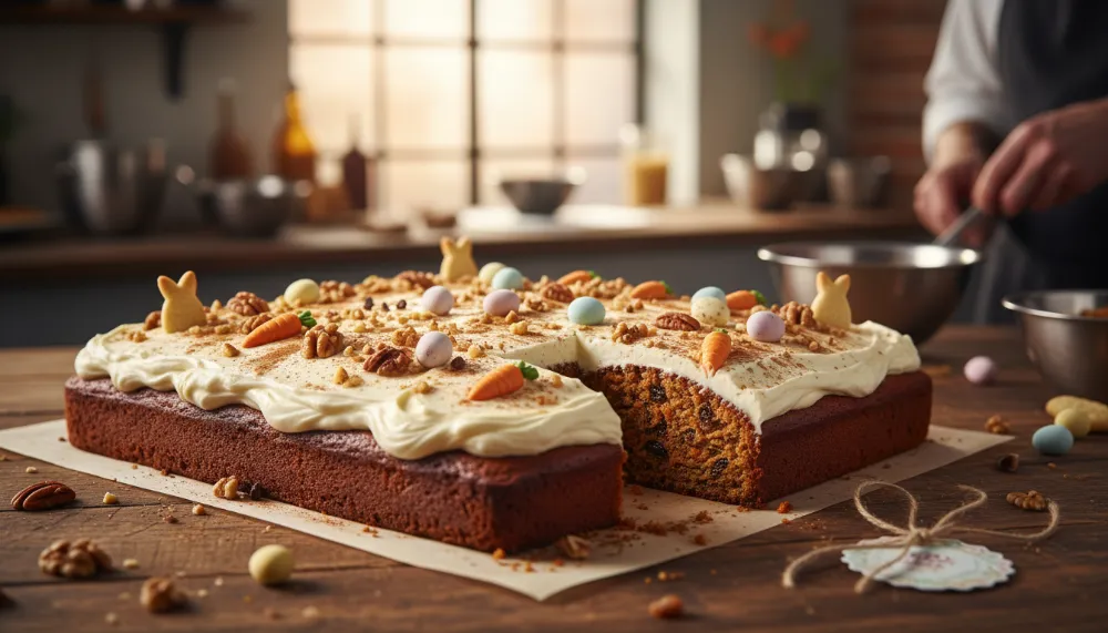 Home 4 Carrot Cake Sheet Cake — Easy Easter Crowd Pleaser 0