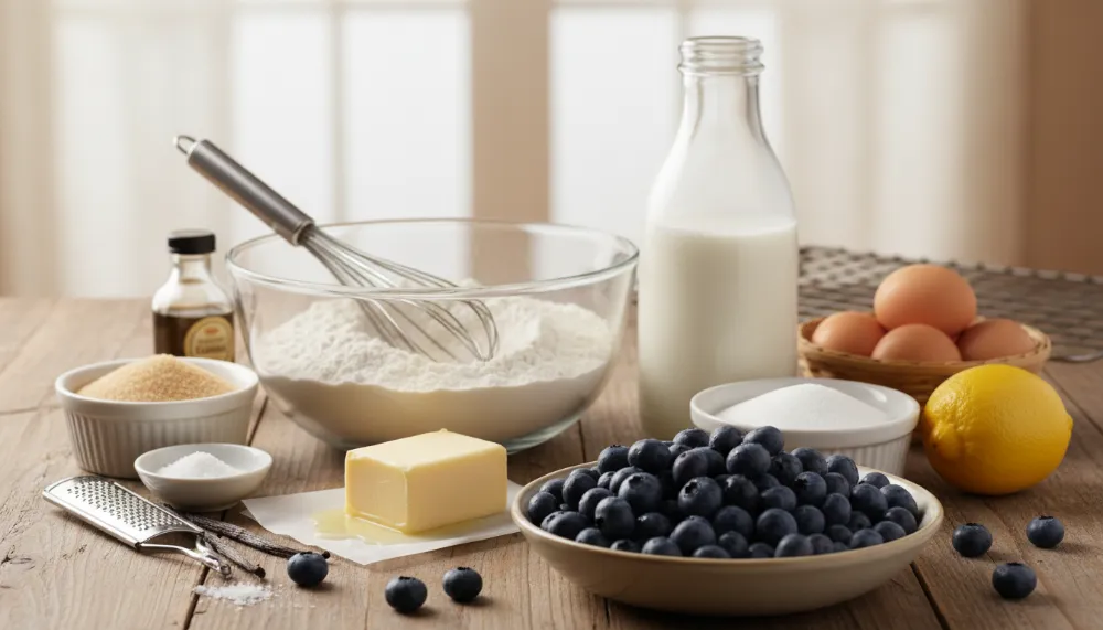 Classic Bakery Style Blueberry Muffins 1