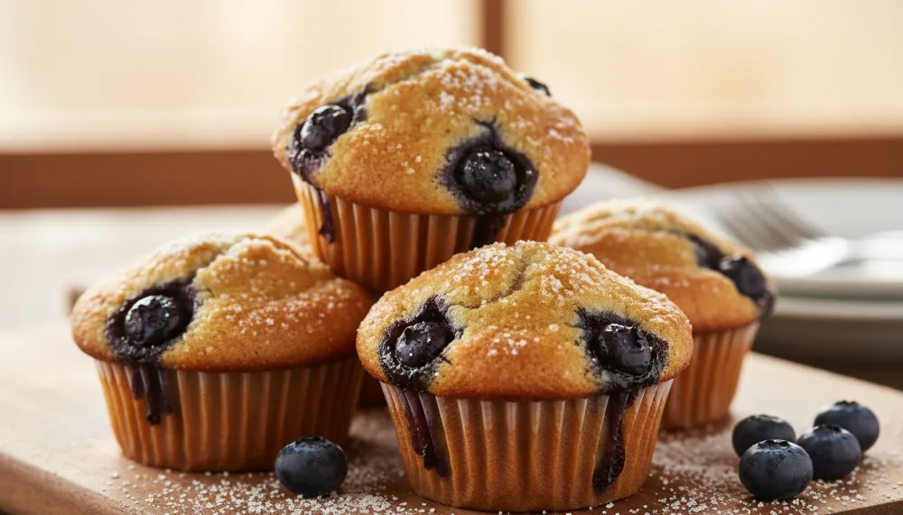 Classic Bakery Style Blueberry Muffins 2