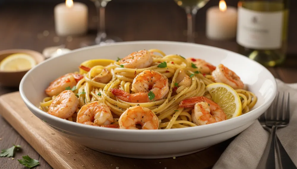 Home 3 Classic Garlic Butter Shrimp Linguine — Date Night Dinner 0
