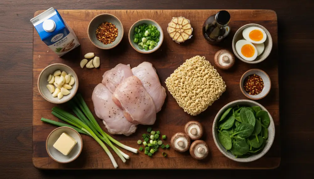 Creamy Garlic Chicken Ramen 1