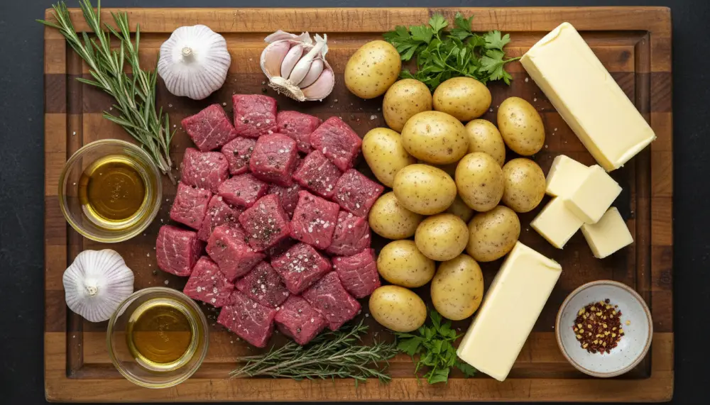 Garlic Butter Steak Bites and Potatoes 1