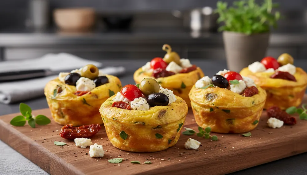 Greek Egg Muffin Cups with Olives Tomatoes 0