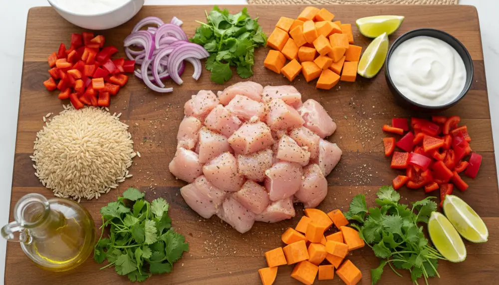 Healthy Chicken Sweet Potato Rice Bowl 1