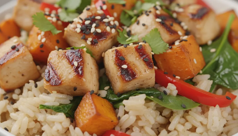Healthy Chicken Sweet Potato Rice Bowl 2