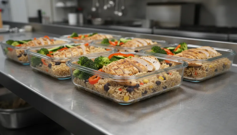 High Protein Chicken and Rice Meal Prep 0