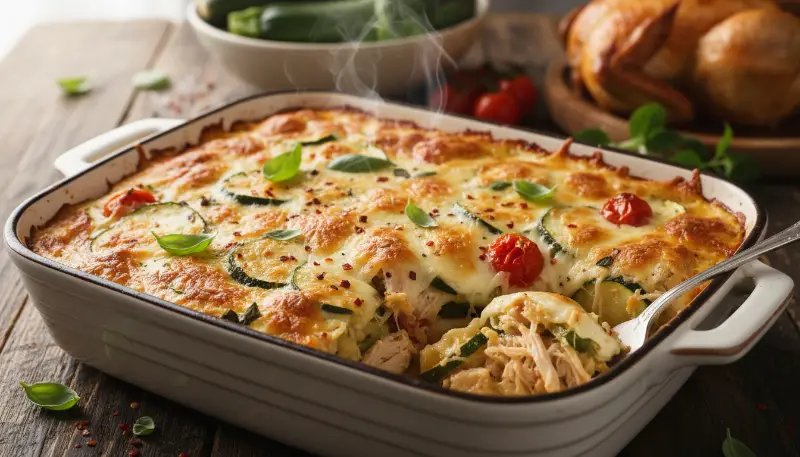 High Protein Easy Chicken Zucchini Bake Recipe 30g Protein 0