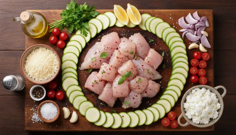 High Protein Easy Chicken Zucchini Bake Recipe 30g Protein 1