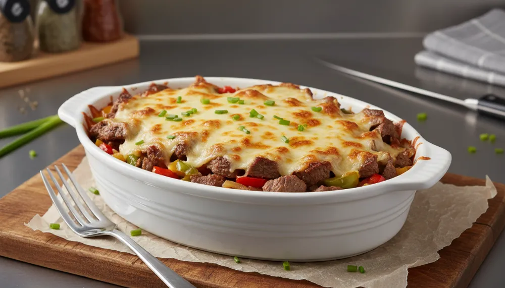 Home 5 High Protein Low Carb Philly Cheesesteak Casserole 0