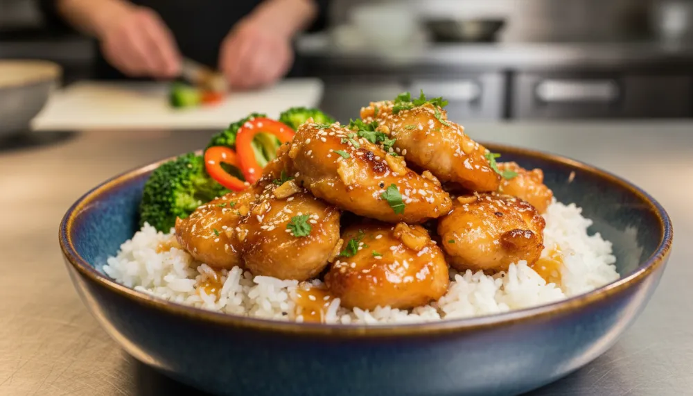 Honey Garlic Chicken Rice Bowl — Better Than Takeout! - Revealed Recipe