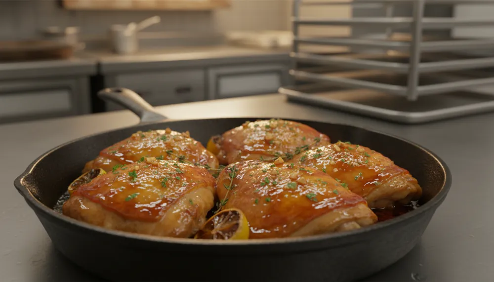 Home 3 Honey Garlic Chicken Thighs Oven Baked 0