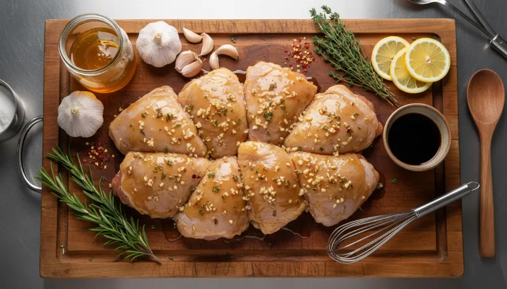 Honey Garlic Chicken Thighs Oven Baked 1