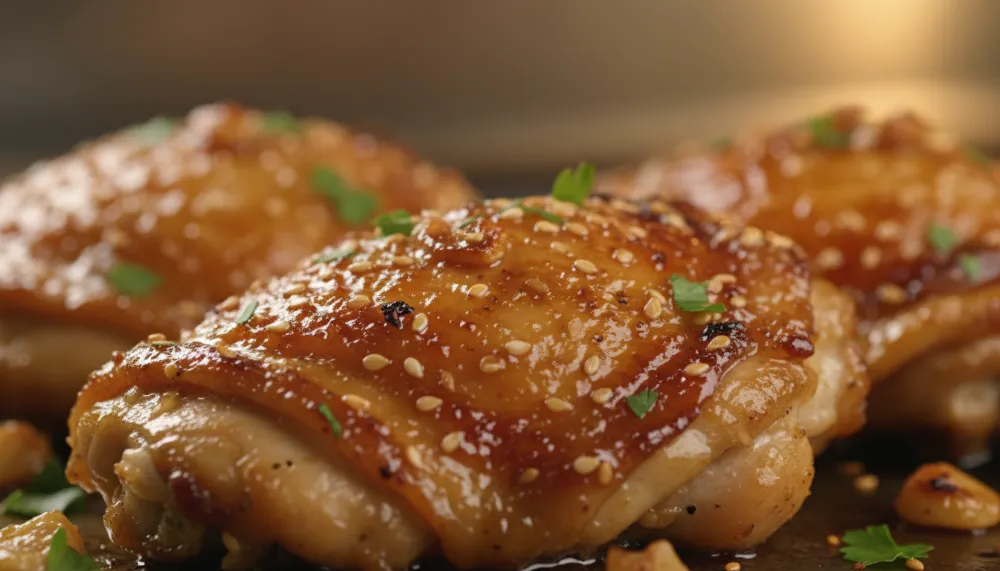 Honey Garlic Chicken Thighs Oven Baked 2