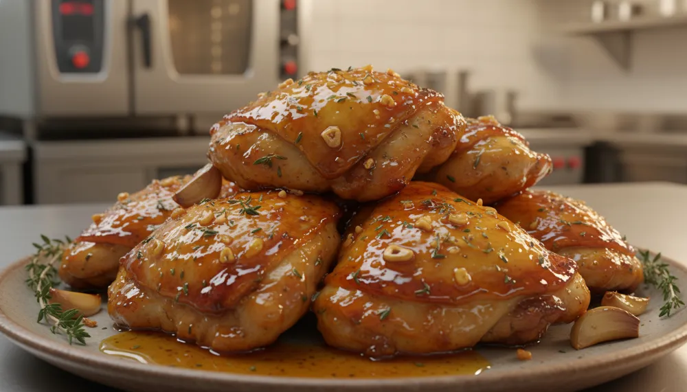 Honey Garlic Chicken Thighs — Oven Baked Sticky 0