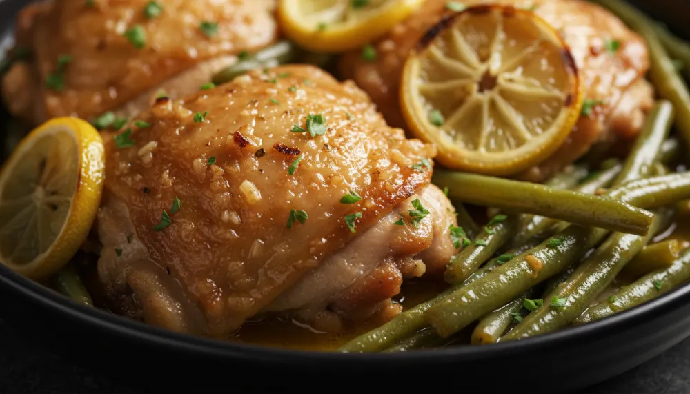 Lemon Garlic Butter Chicken Thighs Recipe with Green Beans 2