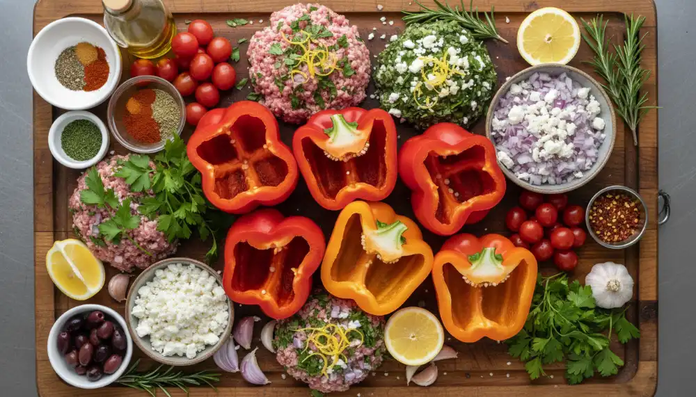 Mediterranean Lamb Stuffed Peppers 1
