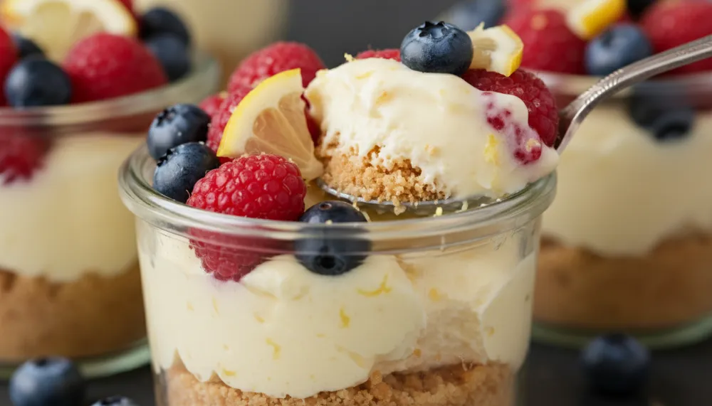 No-Bake Lemon Berry Cheesecake Jars: The Ultimate Gourmet Guide 2 No Bake Lemon Berry Cheesecake Jars 2