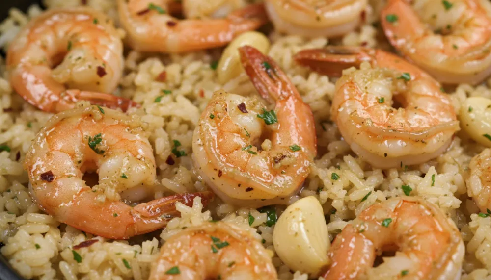 One Pan Garlic Butter Shrimp and Rice 2