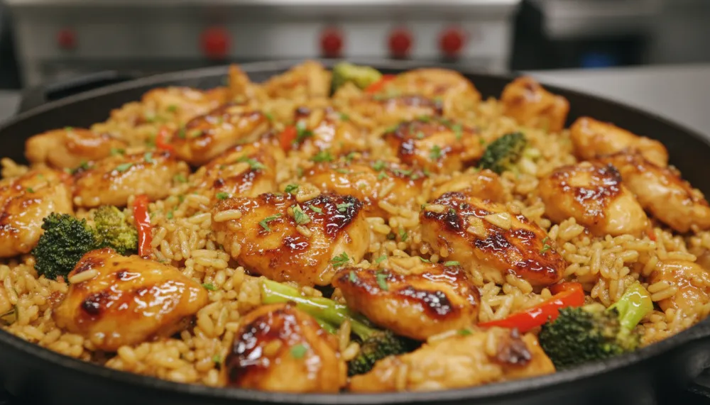 One Pan Honey Garlic Chicken and Rice — Easy Cleanup 2