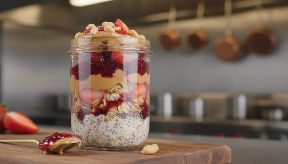 Peanut Butter Jelly Overnight Oats 0