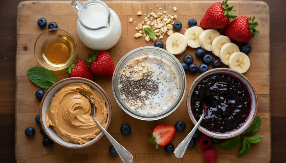 Peanut Butter Jelly Overnight Oats 1