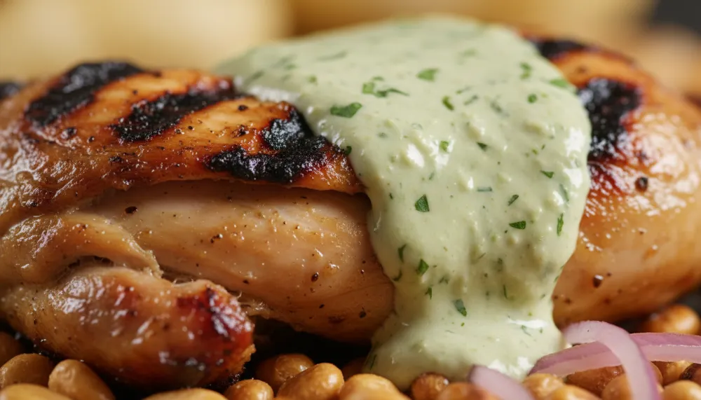 Peruvian Grilled Chicken with Creamy Green Sauce 2