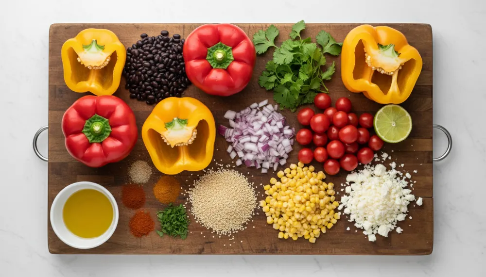 Quinoa Black Bean Stuffed Peppers 1