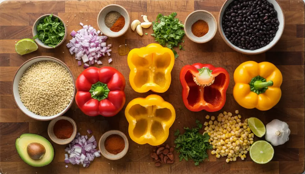 Quinoa Black Bean Stuffed Peppers — Meatless Winner 1