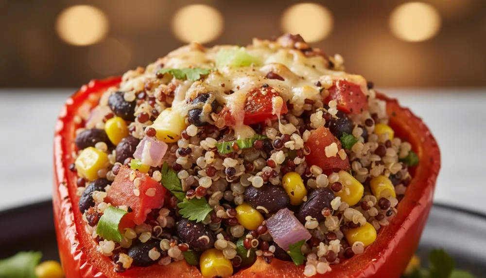 Quinoa Black Bean Stuffed Peppers — Meatless Winner 2