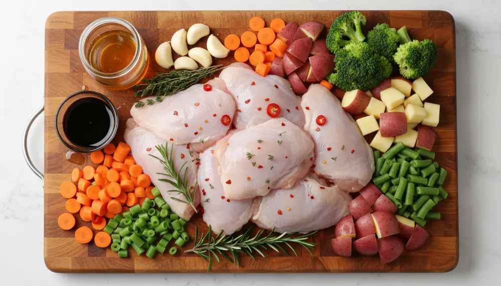 SLOW COOKER HONEY GARLIC CHICKEN AND VEGGIES 1