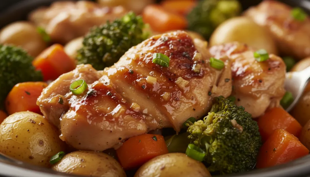 SLOW COOKER HONEY GARLIC CHICKEN AND VEGGIES 2